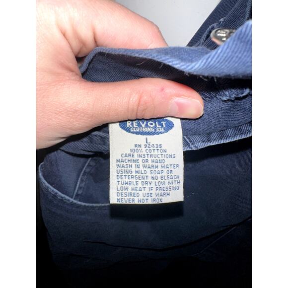 Vintage Revolt Denim Overalls Women's L Blue Carpenter Style Workwear 90s Y2K - Picture 9 of 16